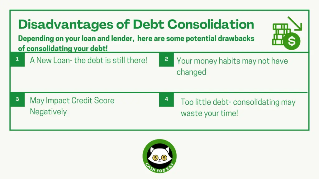 Disadvantages of debt consolidation