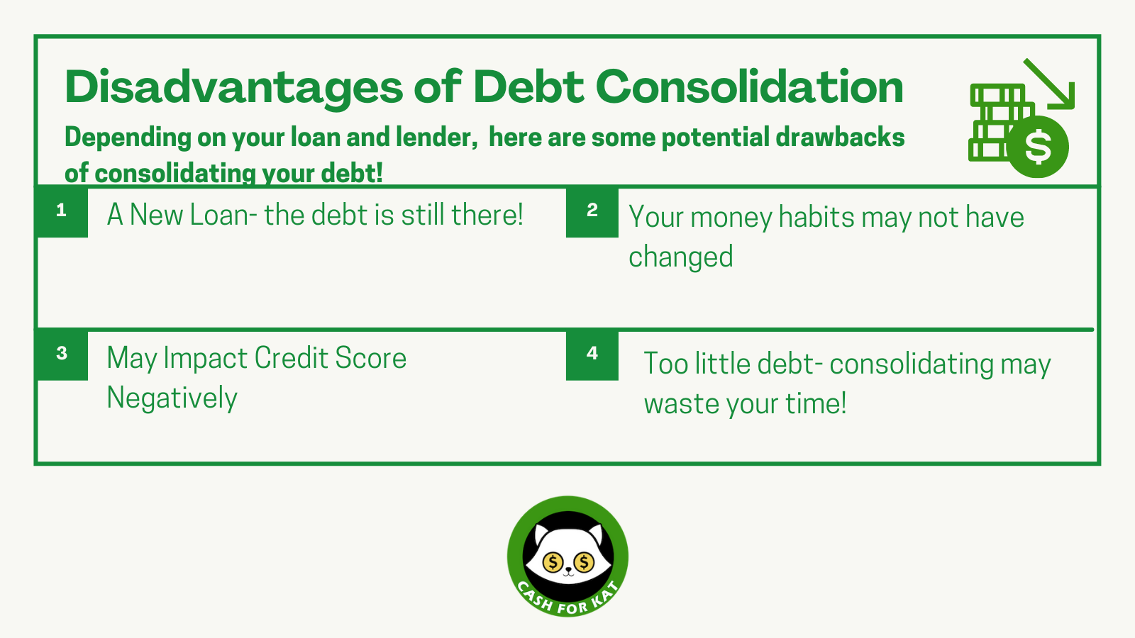 Is Debt Consolidation a Good Idea? Destroy Your Debt! — Cash for Kat