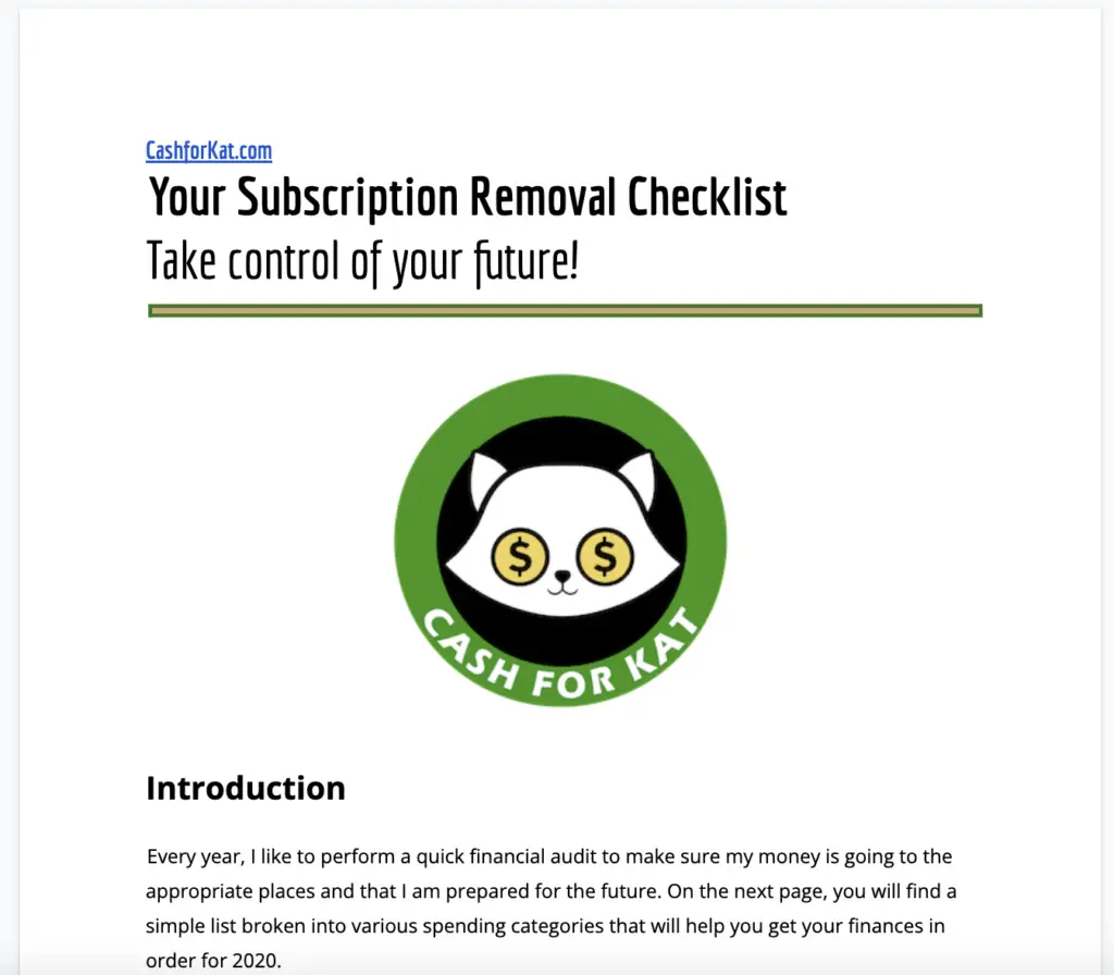 credit card subscription removal checklist