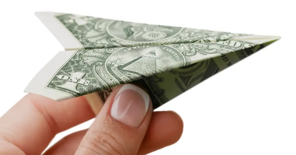 money origami airplane