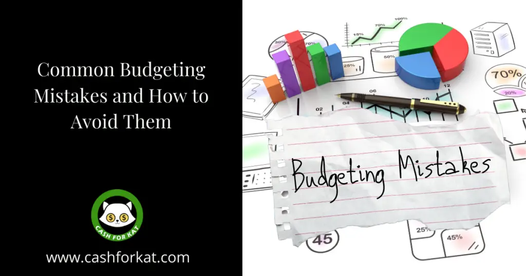 Budgeting Mistakes written on a piece of paper with a pen on top and 3D charts