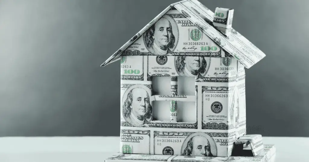 $100 bill origami shaped into a house