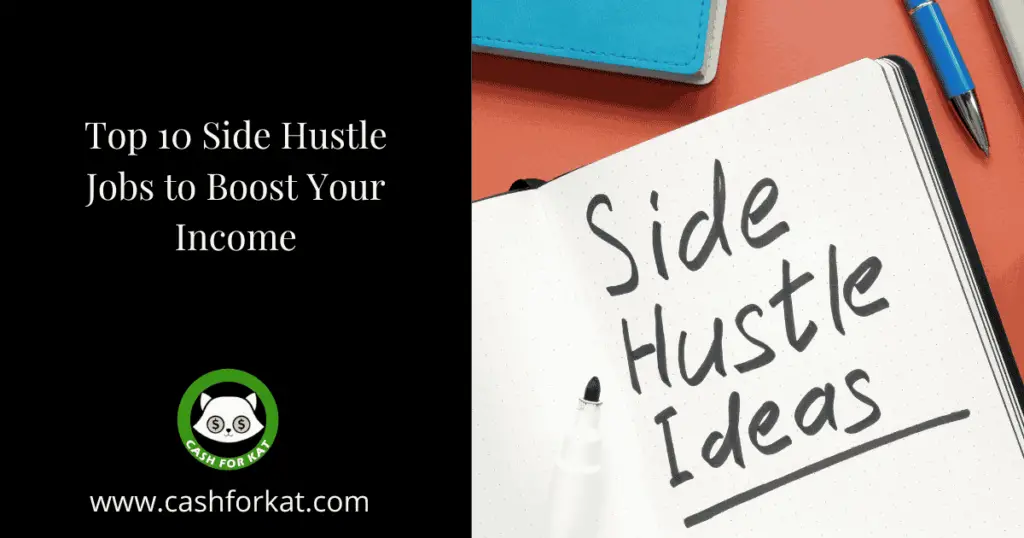 Side hustle ideas written in a notebook