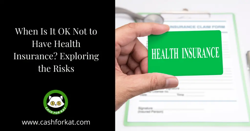 Person holding a green card that says "health insurance"