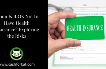 Person holding a green card that says "health insurance"